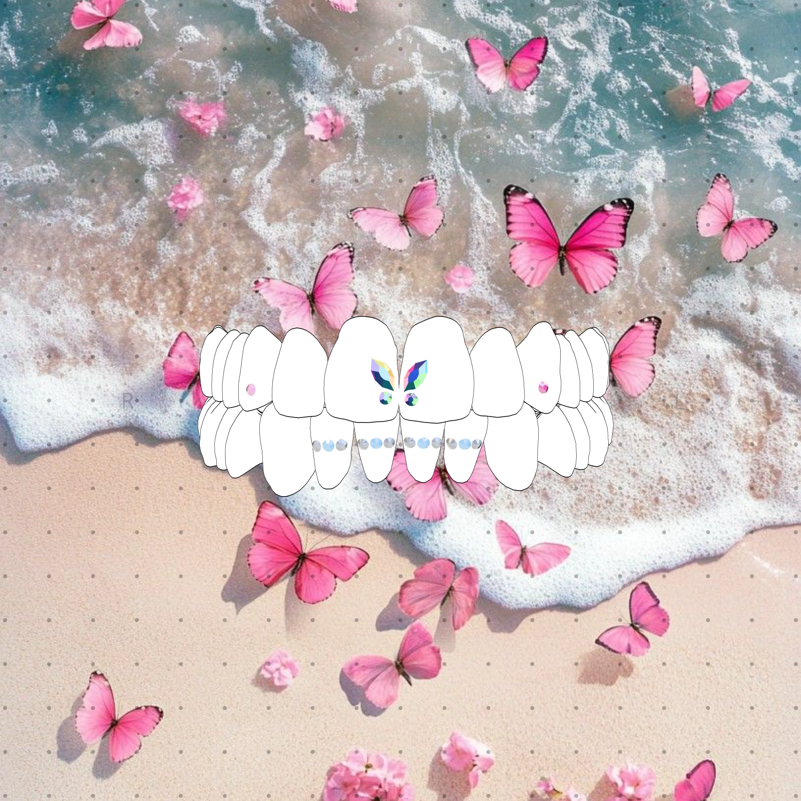 Tooth-gem star crystal placement, sample artist work