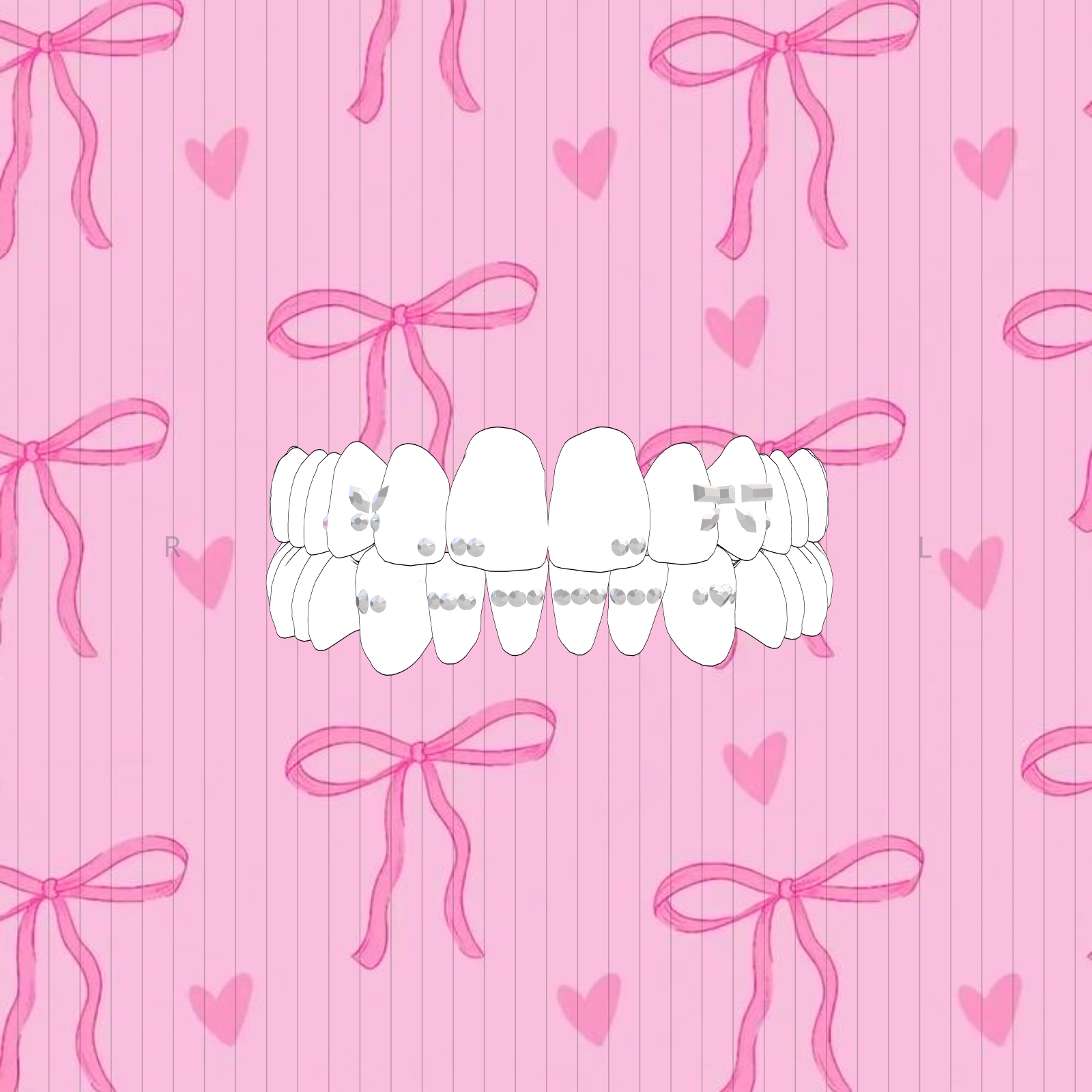 Pink-bow tooth gem set by @thegemisthub.aus