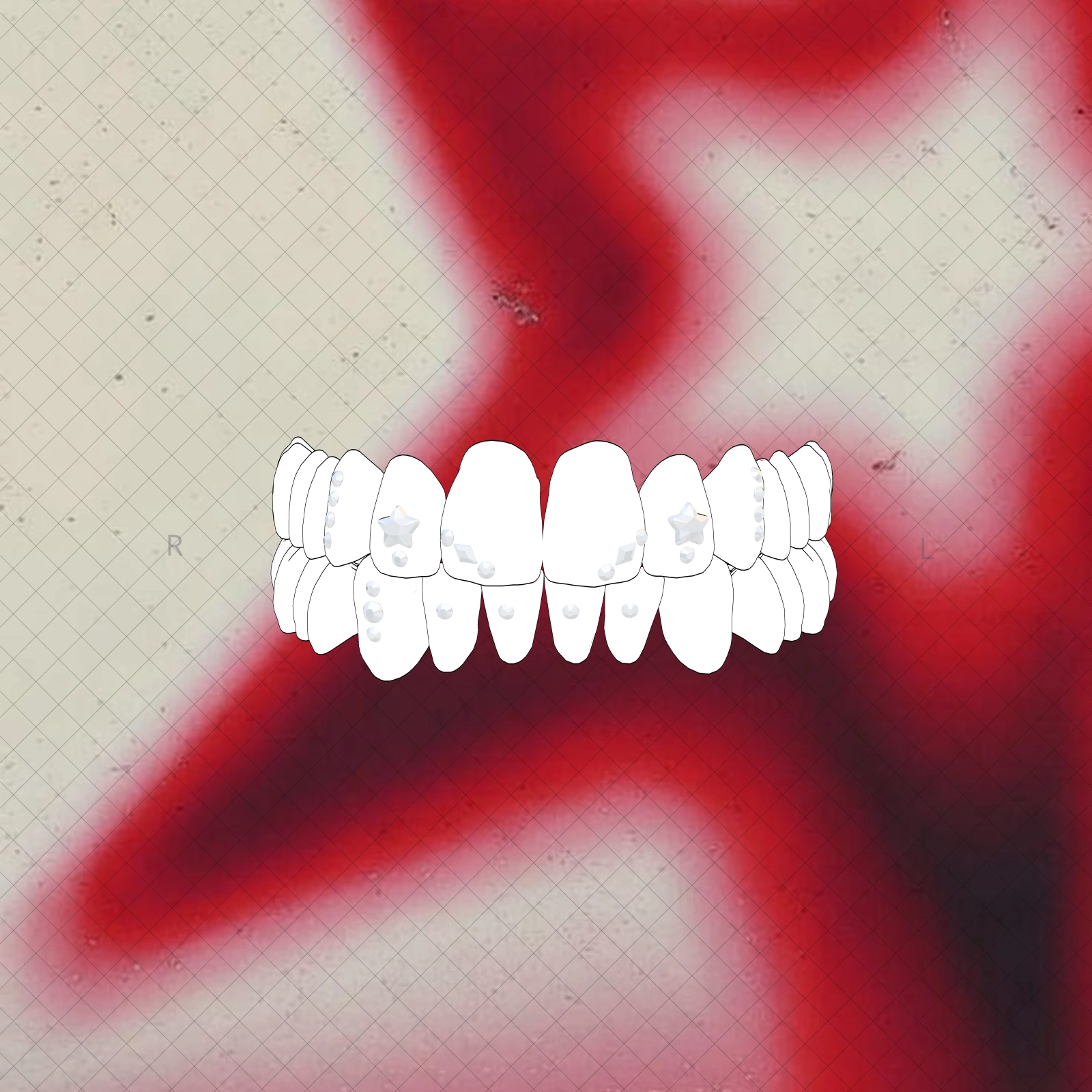 Vogue red-star tooth gem set by @thegemisthub.aus